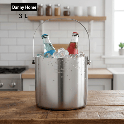 دلو ثلج مزدوج الجدار مع غطاء