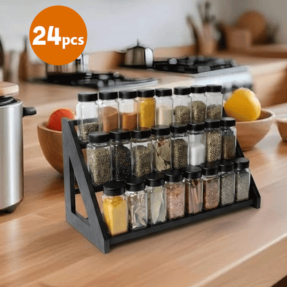 مجموعة توابل زجاجية 24 قطعة