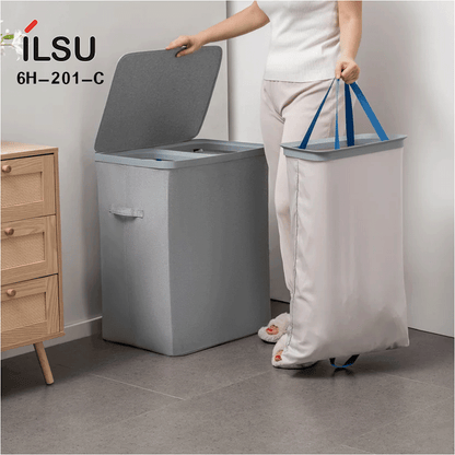 سلة غسيل 2فتحة/2حقيبة تخزين