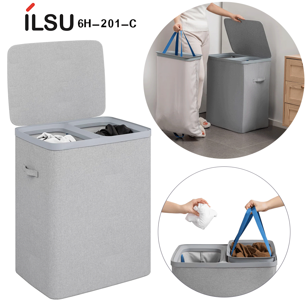 سلة غسيل 2فتحة/2حقيبة تخزين