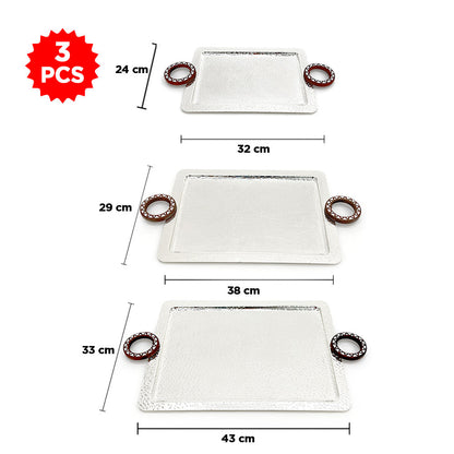 طقم صواني تقديم مكون من 3 قطع