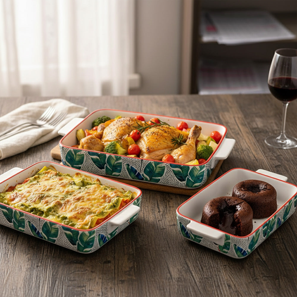 صينية سيراميك بنمط أوراق الشجر