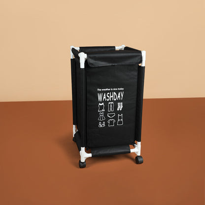 سلة غسيل ذات حجرة واحدة مع غطاء، المقاس: ارتفاع 65 × عرض 35 × طول 35