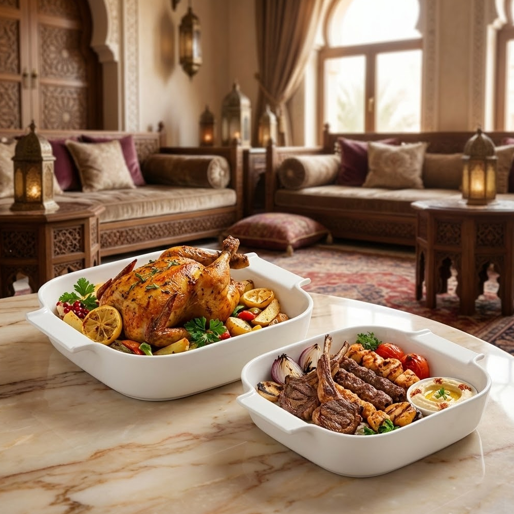 صينية فرن سيراميك مربعة