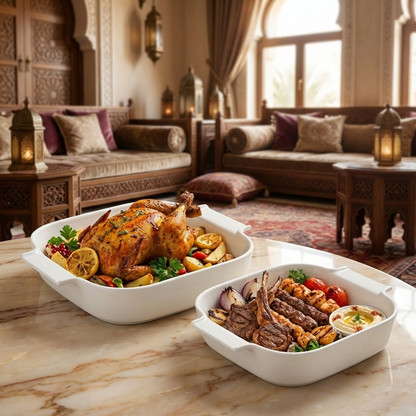 صينية فرن سيراميك مربعة