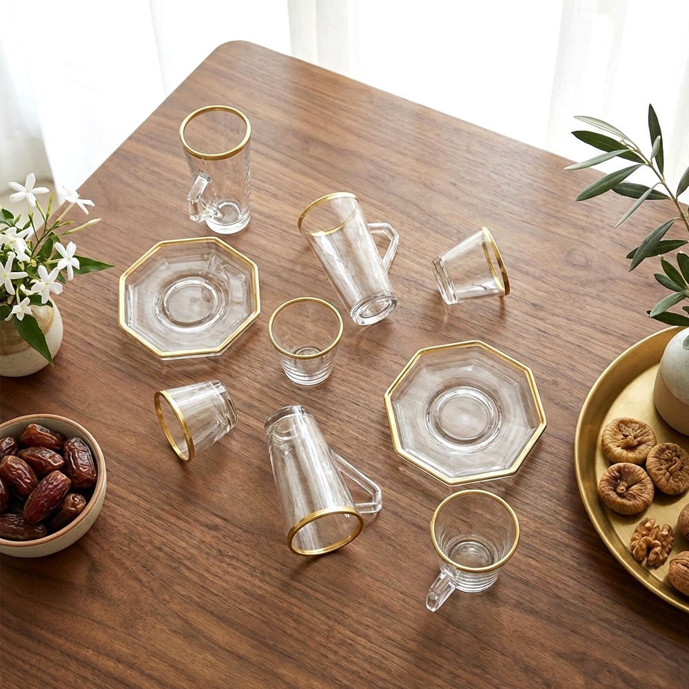 طقم استكانة وفنجان 18قطعة Diva Lady