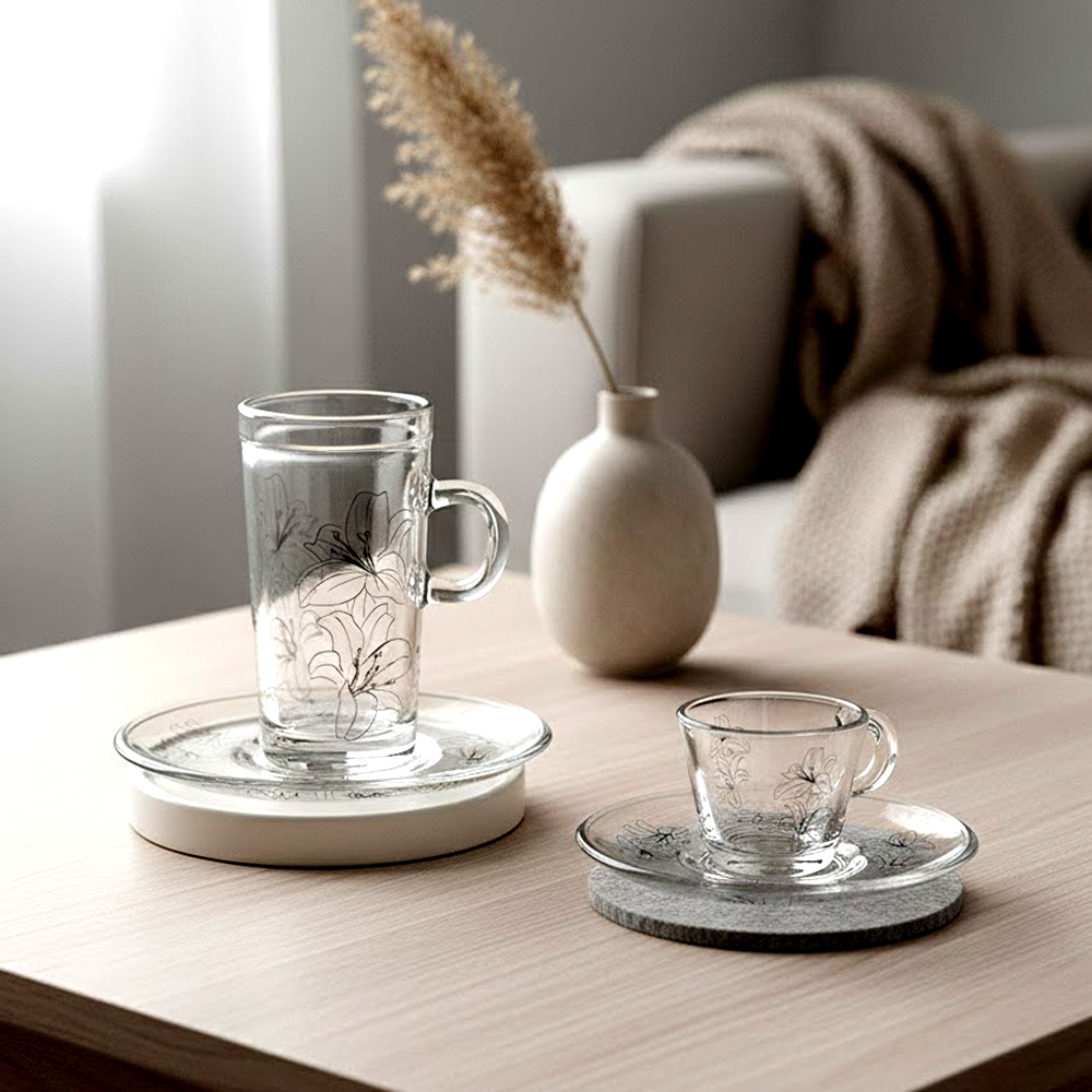 طقم استكانة وفنجان 18قطعة Diva Lady