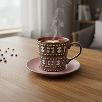 طقم فناجين مع صحون – 12 قطعة (200 مل)