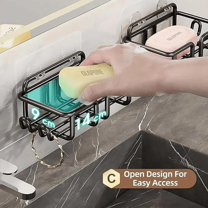 مجموعة منظم حمام زاوية بدون حفر، مكونة من 4 قطع