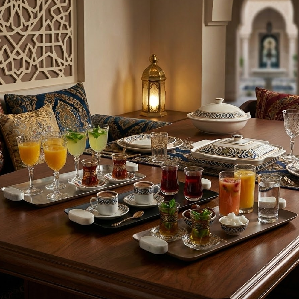 صينية تقديم بلمسة رخامية