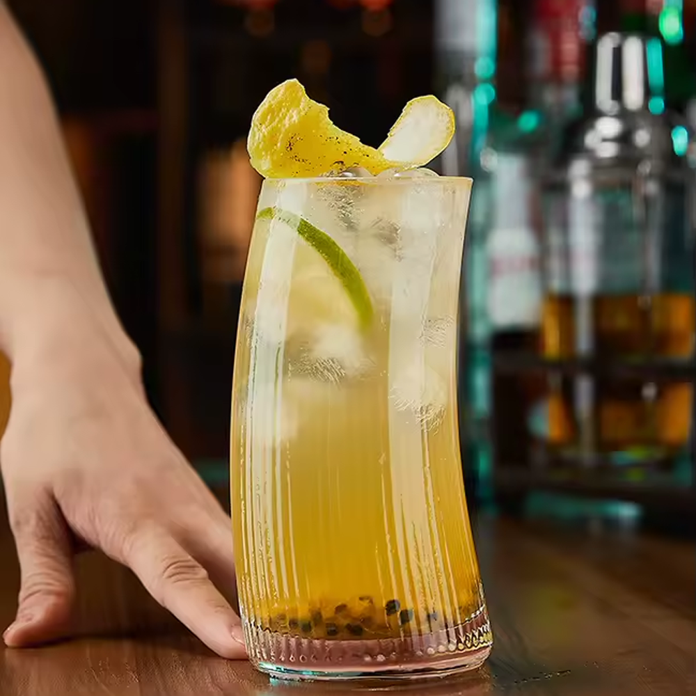 طقم أكواب زجاجية عصرية شفافة 4 قطع (500 مل)