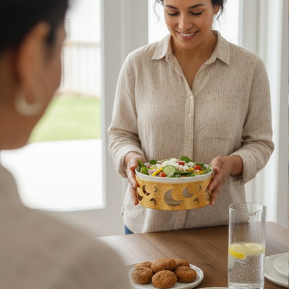 17CM طقم وعاء تقديم مع حامل معدني صغير