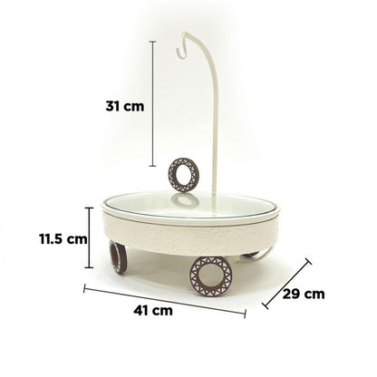 سخان بوفيه بيضاوي الشكل بغطاء معلق - بيج