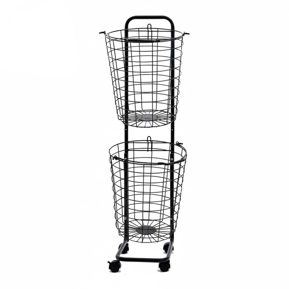 سلة غسيل دوارة مزدوجة الطبقات