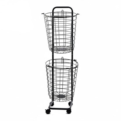 سلة غسيل دوارة مزدوجة الطبقات