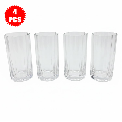 طقم أكواب زجاج شفاف 4 قطع