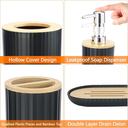 طقم حمام فاخر 6 قطع بتصميم عصري