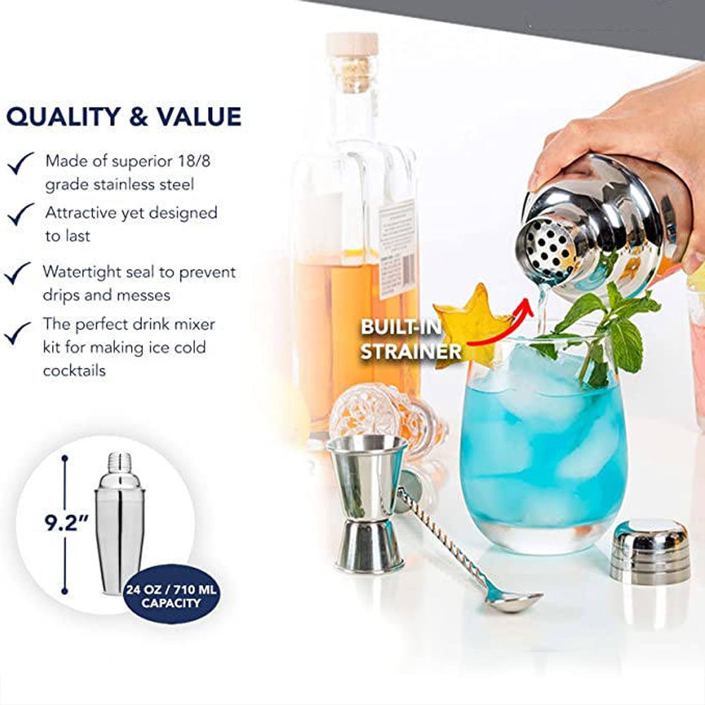 مجموعة شاكر كوكتيل من الفولاذ المقاوم للصدأ - 5 قطع