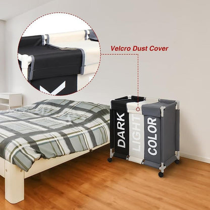 سلة غسيل بثلاثة أقسام