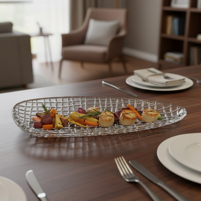 طبق تقديم زجاجي فاخر