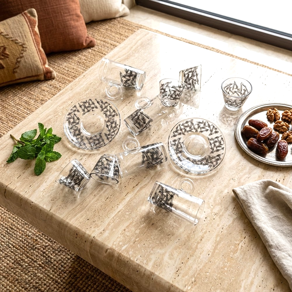 طقم استكانة وفنجان 18قطعة Diva Lady