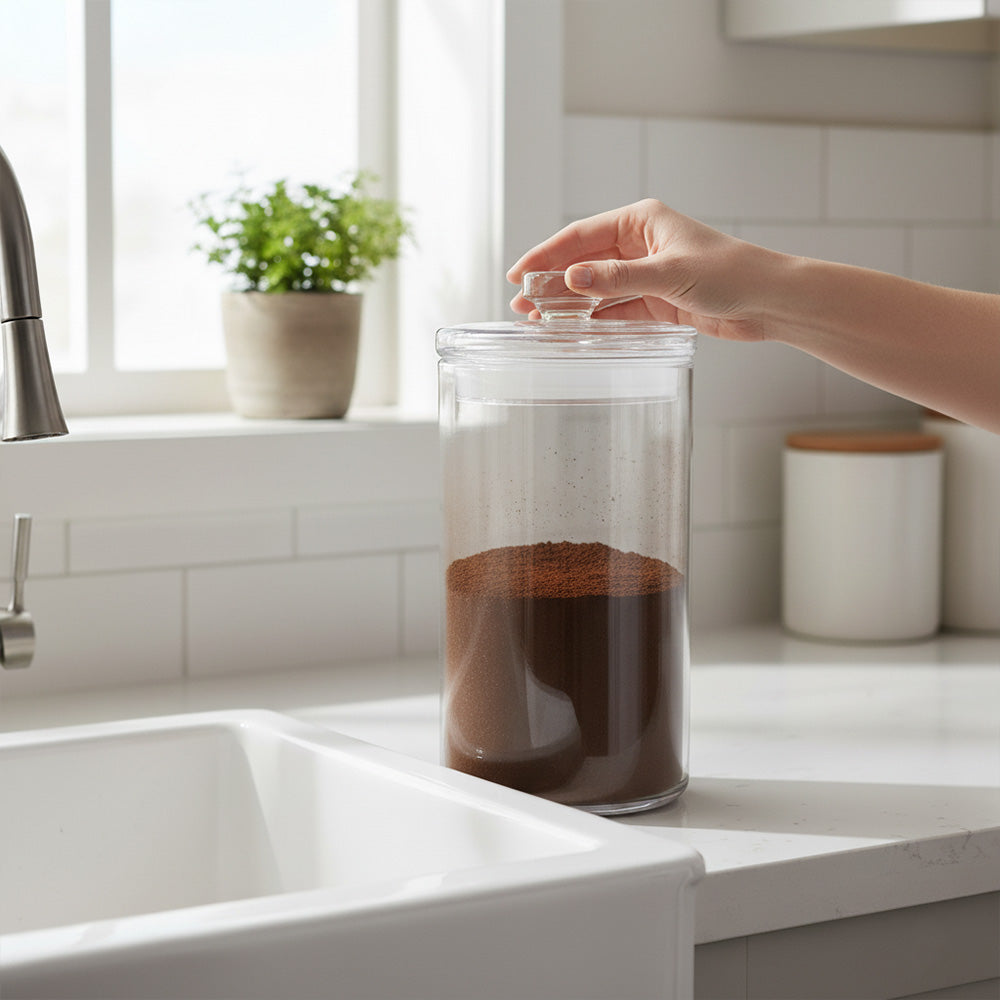 برطمان تخزين زجاجي طويل