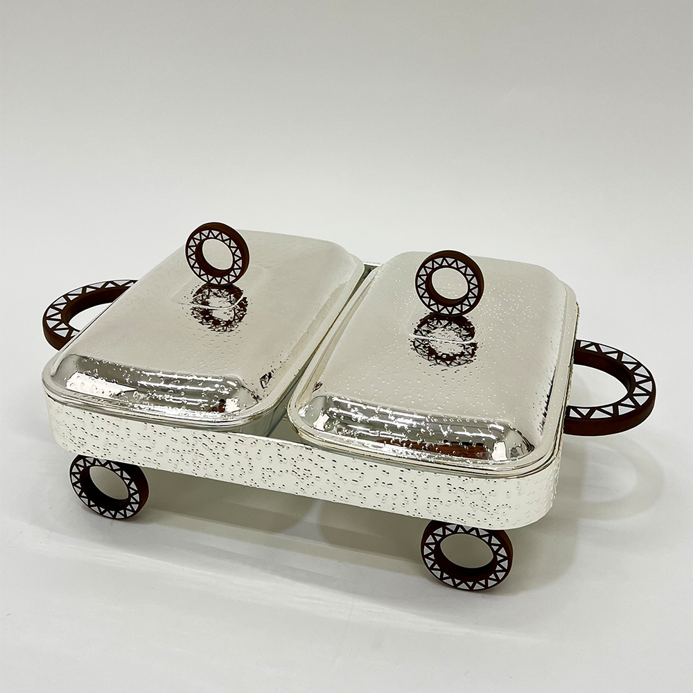 سخان طعام زجاجي مزدوج 1.8 + 1.8 لتر