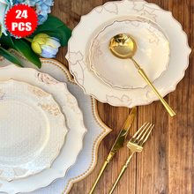 طقم أطباق مائدة فاخر 24 قطعة