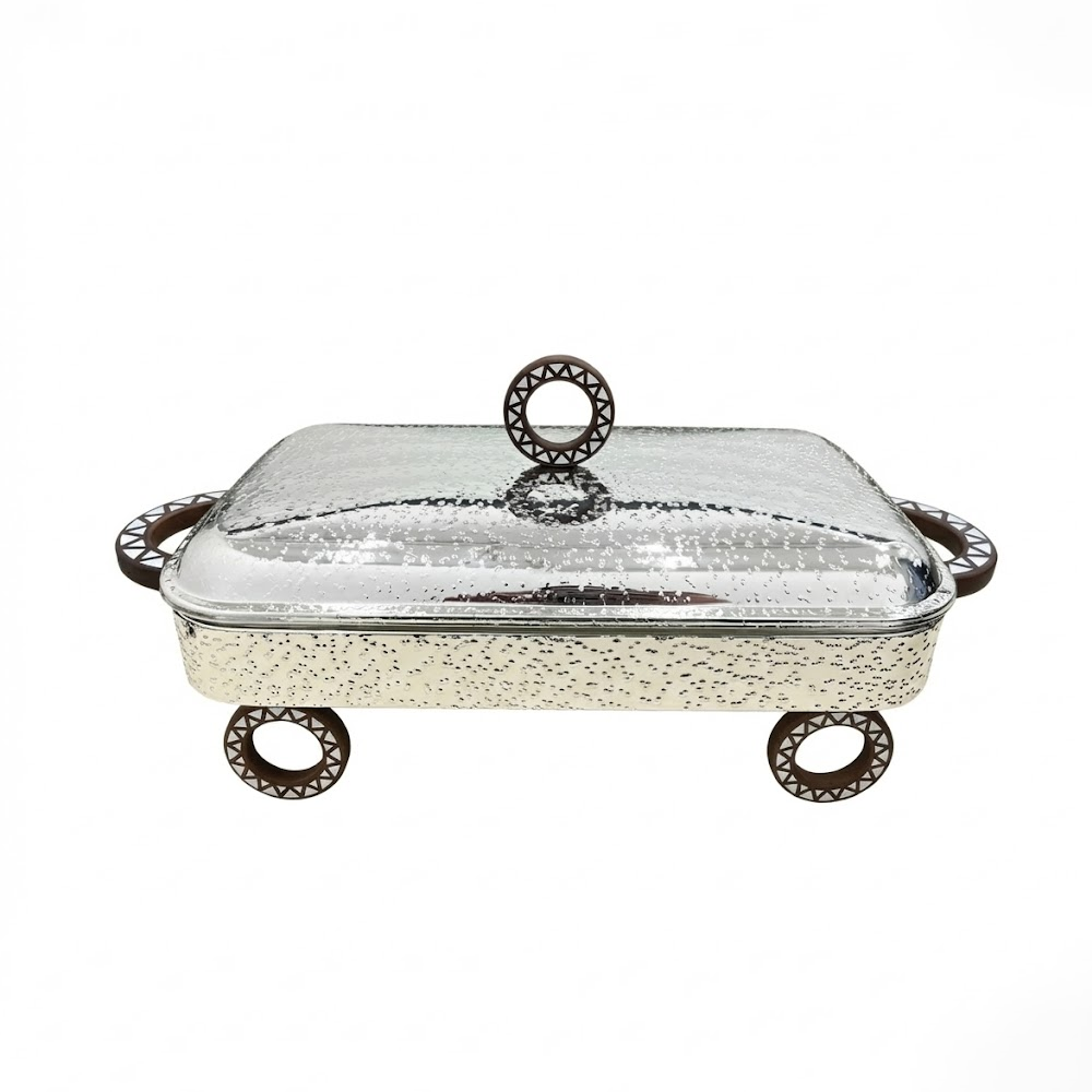 سخان تقديم طعام بغطاء زجاجي