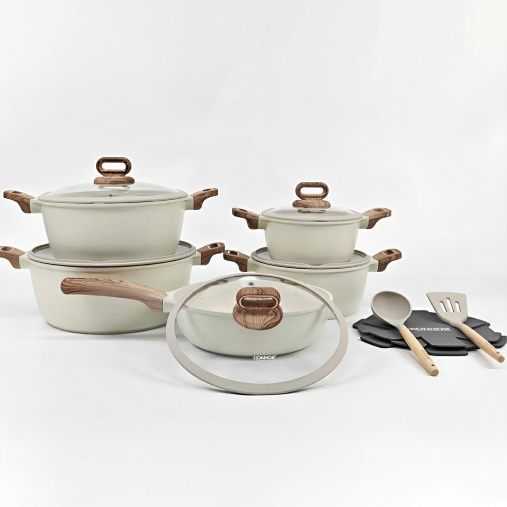 مجموعة أواني طهي جرانيتية غير لاصقة 15 قطعة