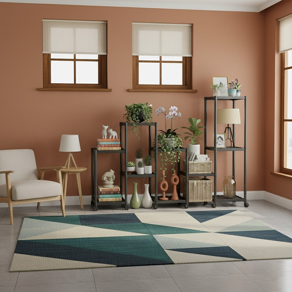 رف نباتات داخلي مع عجلات