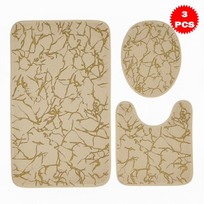 طقم سجاد حمام 3 قطع بنقشة الرخام