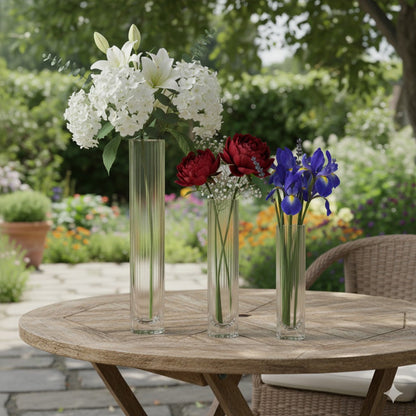 مزهرية زجاجية شفافة