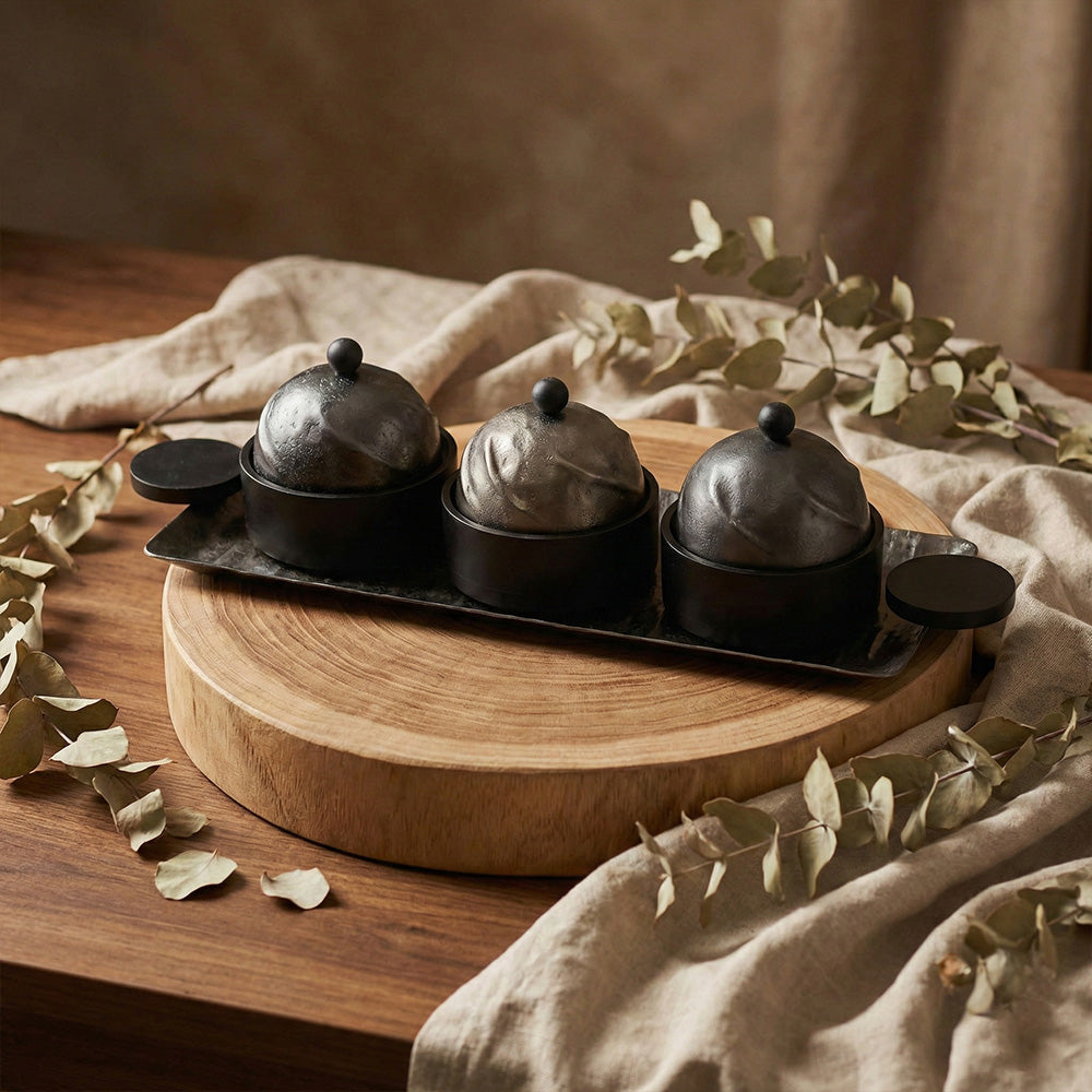 صينية تقديم مستطيلة مع 3 اوعية Alkuwaity Al Awal الكويتي الأول