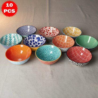 طقم أطباق تقديم ملونة