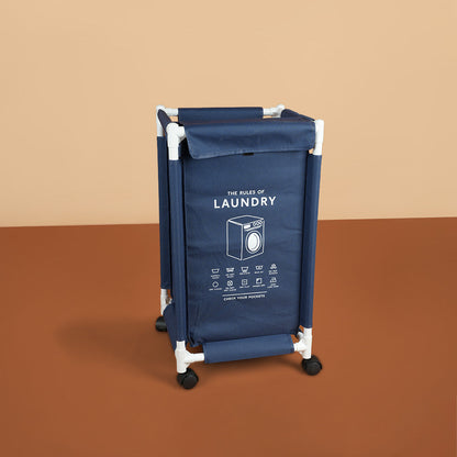 سلة غسيل ذات حجرة واحدة مع غطاء، المقاس: ارتفاع 65 × عرض 35 × طول 35