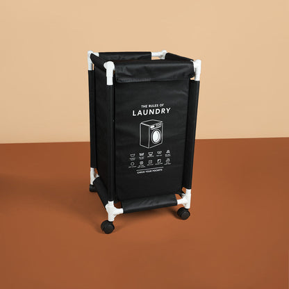 سلة غسيل ذات حجرة واحدة مع غطاء، المقاس: ارتفاع 65 × عرض 35 × طول 35