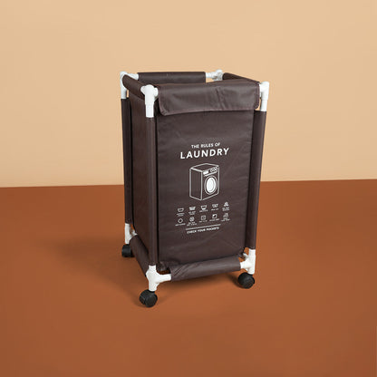 سلة غسيل ذات حجرة واحدة مع غطاء، المقاس: ارتفاع 65 × عرض 35 × طول 35