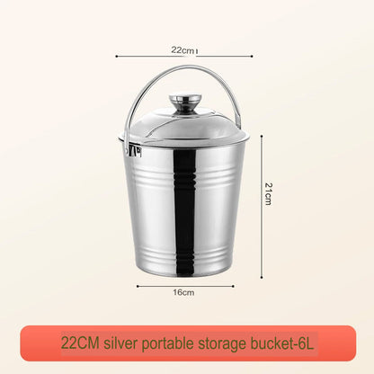 دلو تخزين بغطاء ومقبض