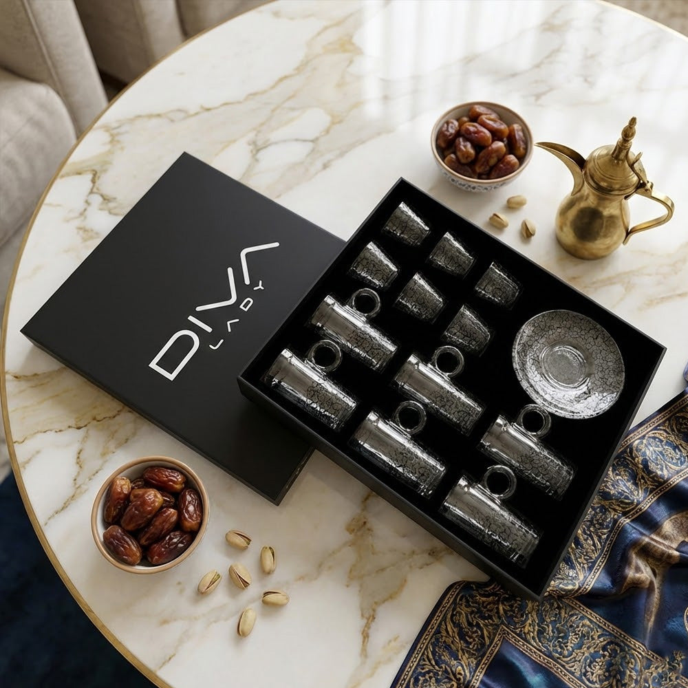 طقم استكانة وفنجان 18 قطعة Alkuwaity Al Awal الكويتي الأول