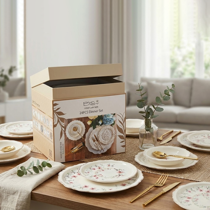 طقم أطباق مائدة فاخر 24 قطعة