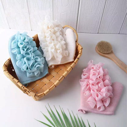 قفازات استحمام بفقاعات ناعمة