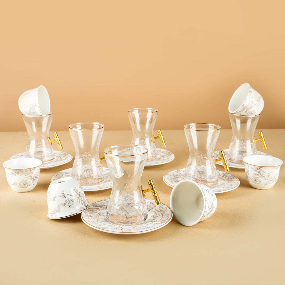 Istikana and cup set, 18 pcs