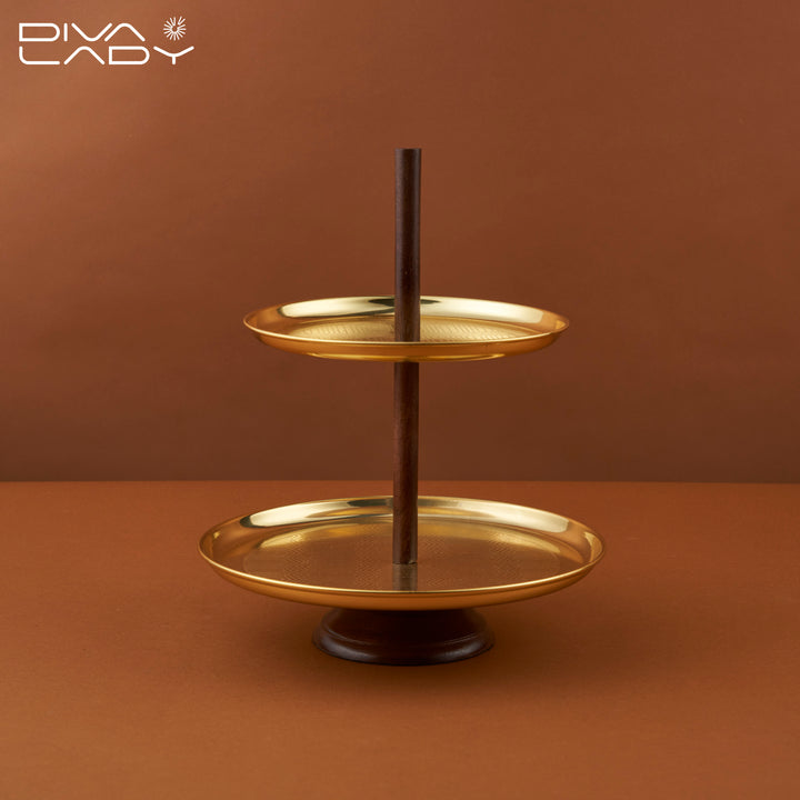 2 tier dessert serving plate