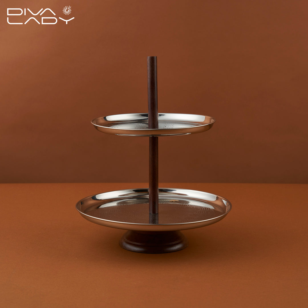 2 tier dessert serving plate