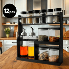 مجموعة توابل زجاجية 12 قطعة