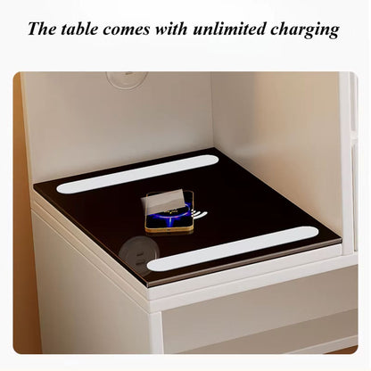 طاولة ماكياج مع مقعد ومرآة مضيئة