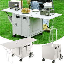 عربة وطاولة تخييم قابلة للطي