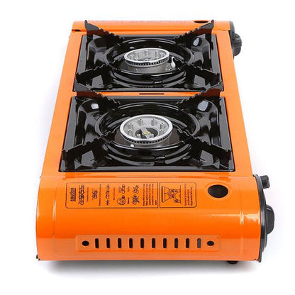 ‏محول غاز مزدوج مع قاعدة شواء للتخييم‏