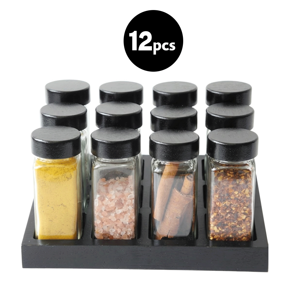 مجموعة توابل زجاجية 12 قطعة